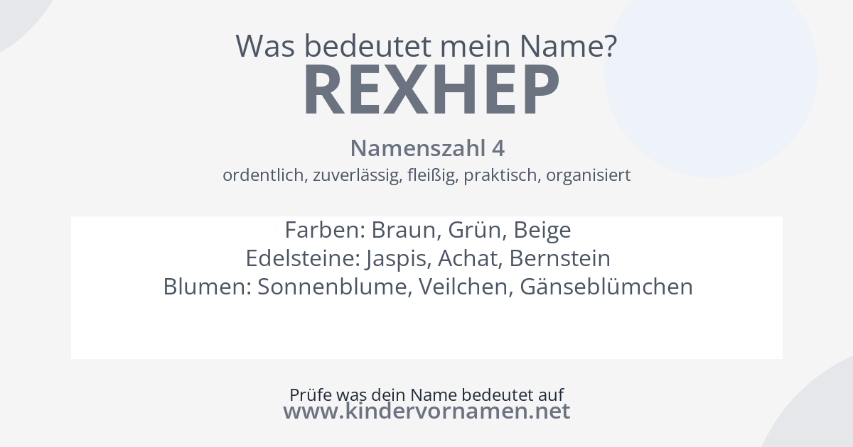 Was bedeutet der Name Rexhep?