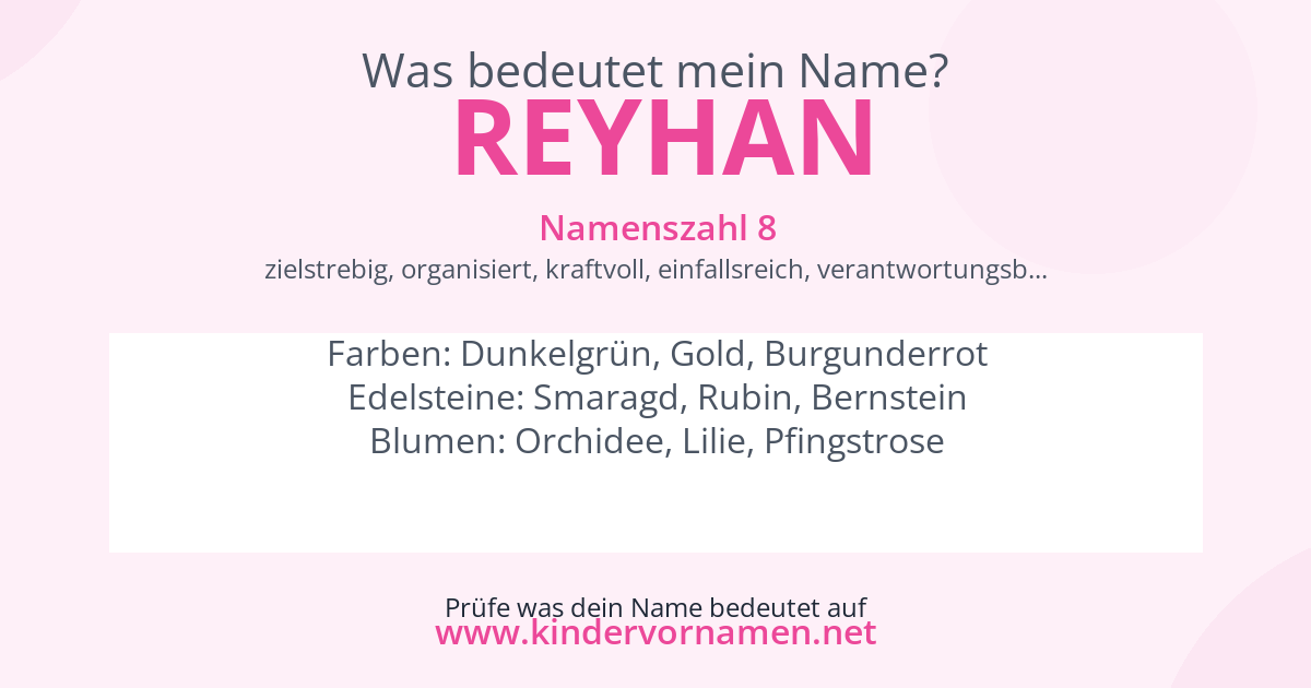 Was bedeutet der Name Reyhan?