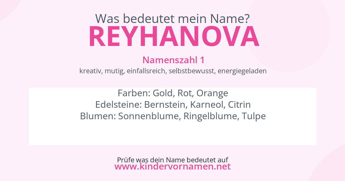 Was bedeutet der Name Reyhanova?