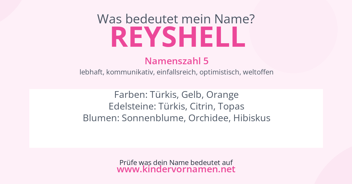 Was bedeutet der Name Reyshell?