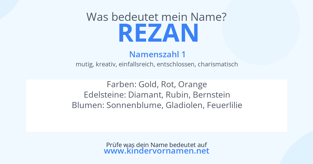 Was bedeutet der Name Rezan?