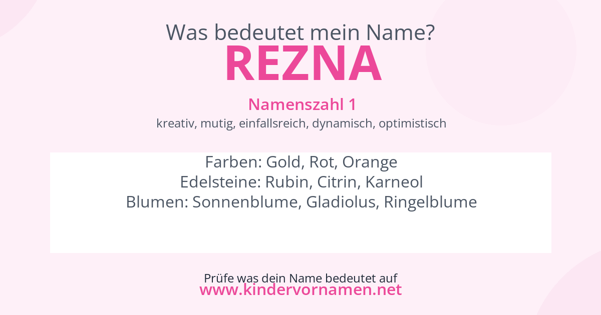 Was bedeutet der Name Rezna?
