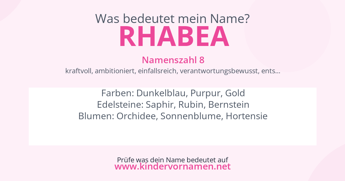 Was bedeutet der Name Rhabea?