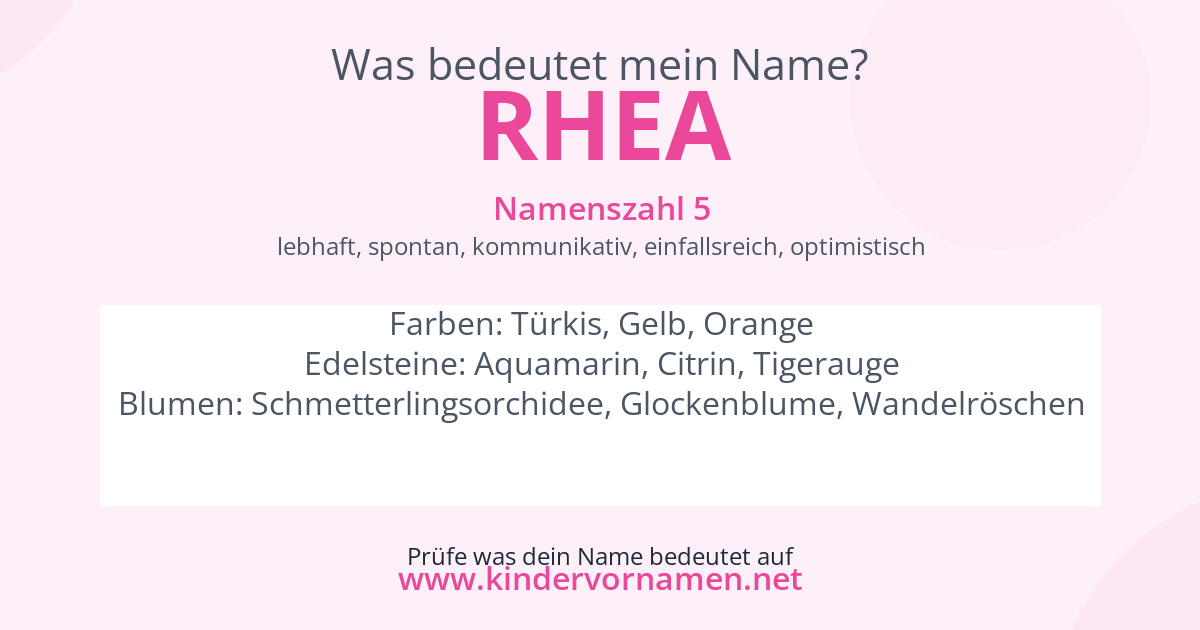 Was bedeutet der Name Rhea?