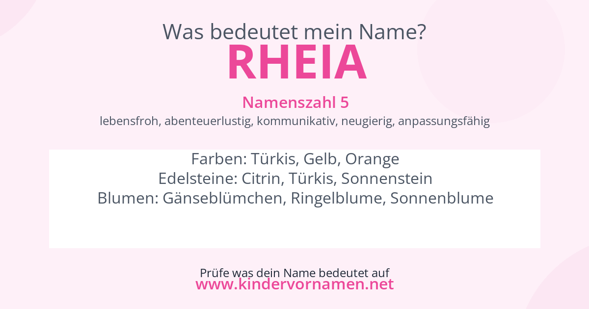Was bedeutet der Name Rheia?