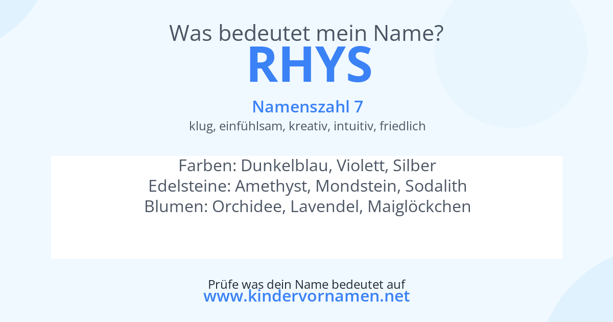 Was bedeutet der Name Rhys?