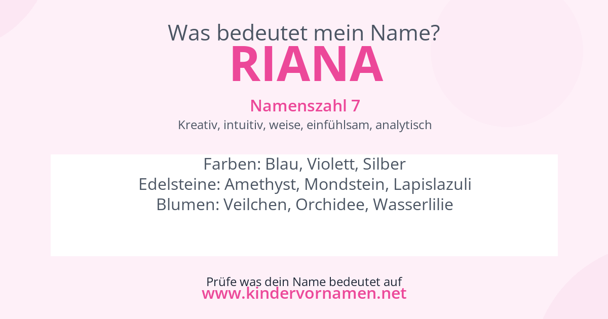 Was bedeutet der Name Riana?