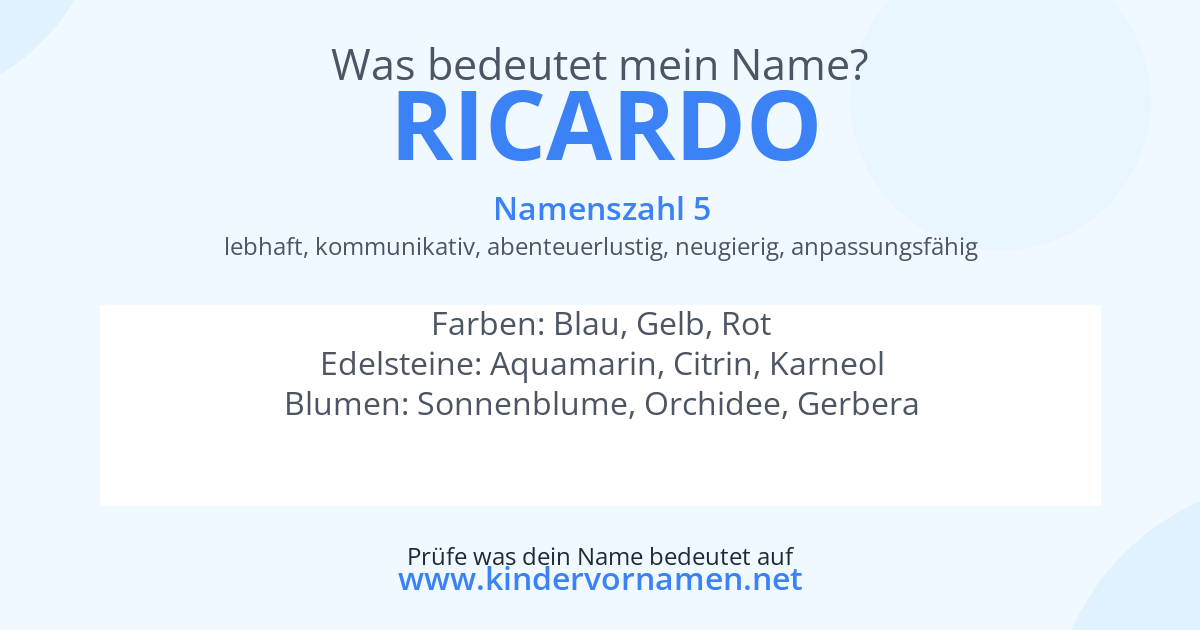 Was bedeutet der Name Ricardo?