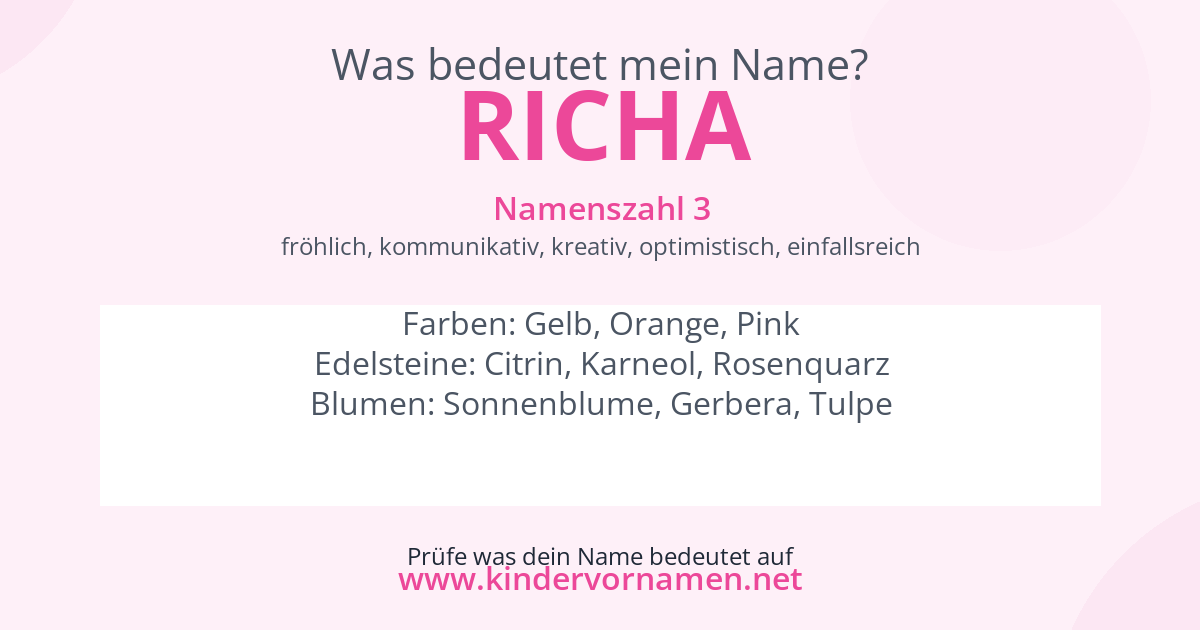 Was bedeutet der Name Richa?