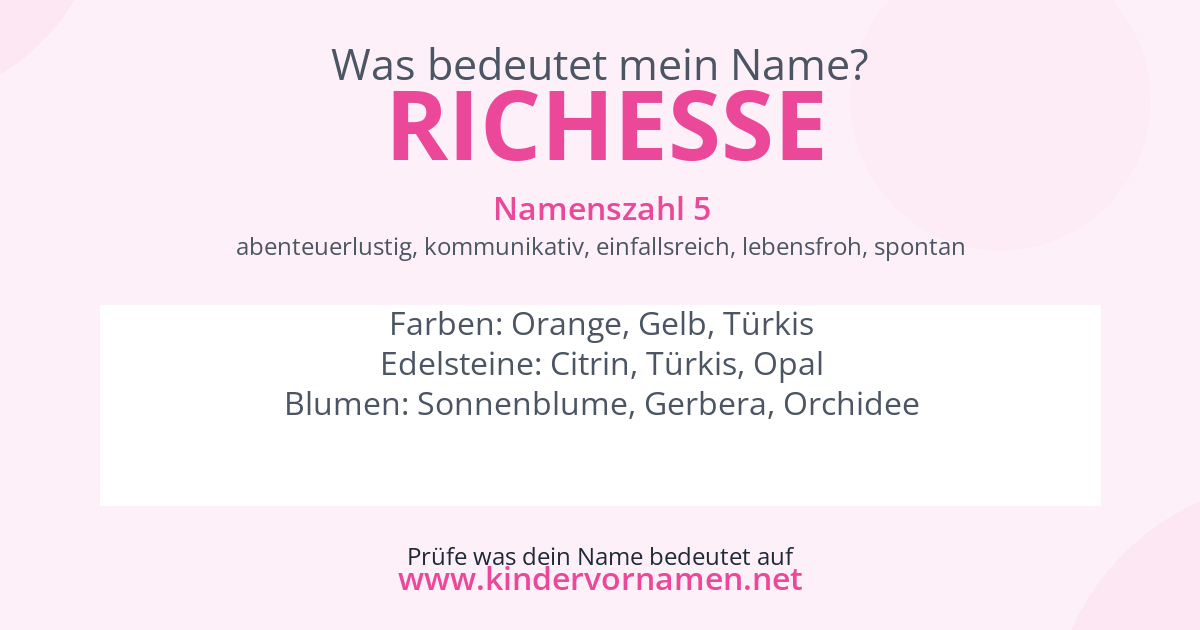 Was bedeutet der Name Richesse?