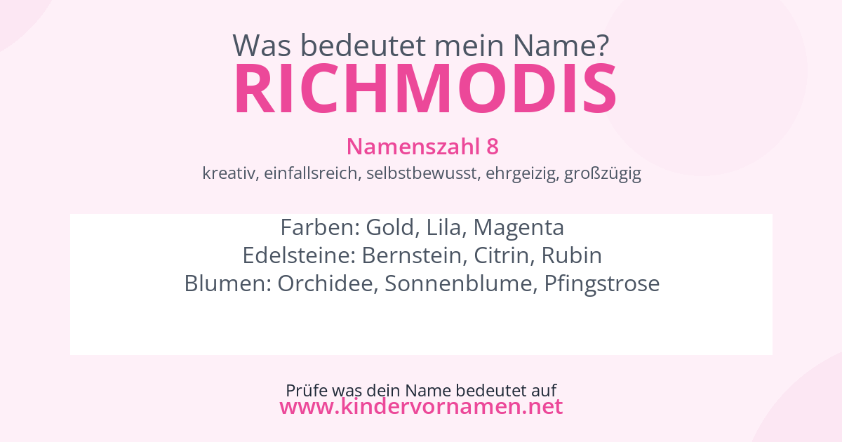 Was bedeutet der Name Richmodis?