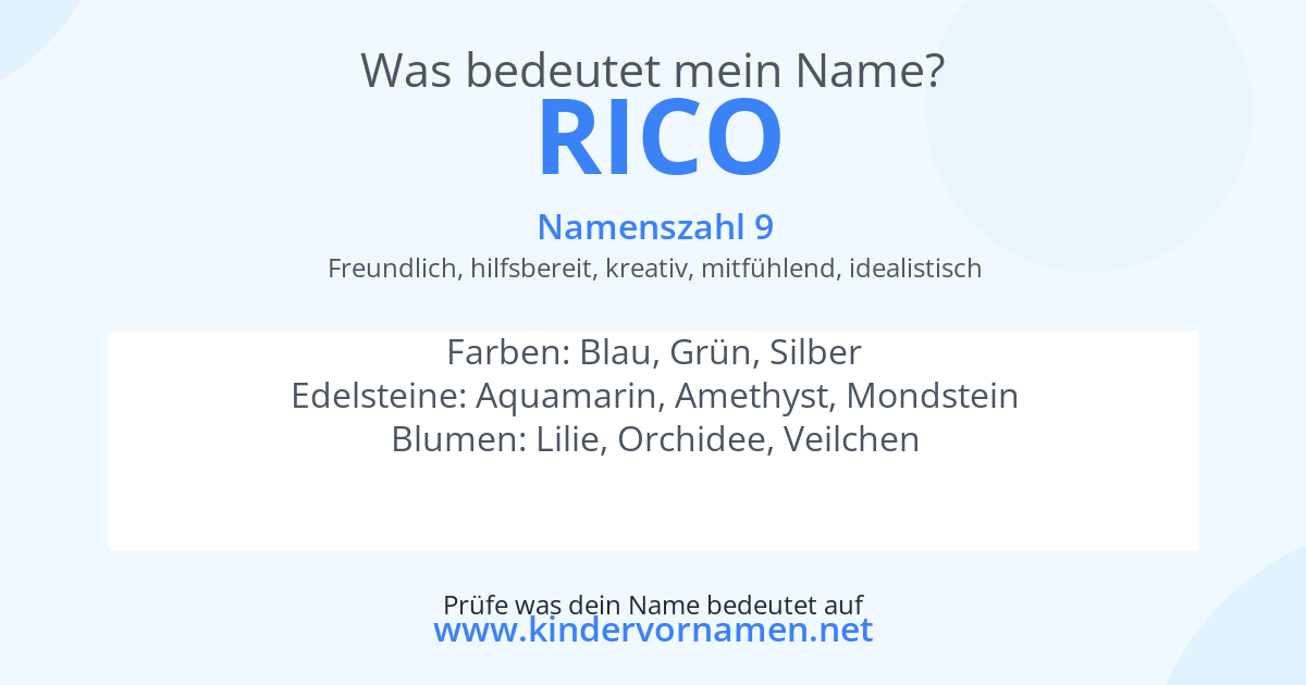 Was bedeutet der Name Rico?