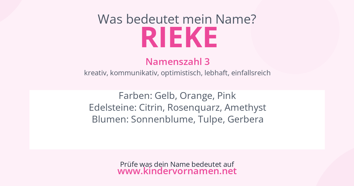 Was bedeutet der Name Rieke?
