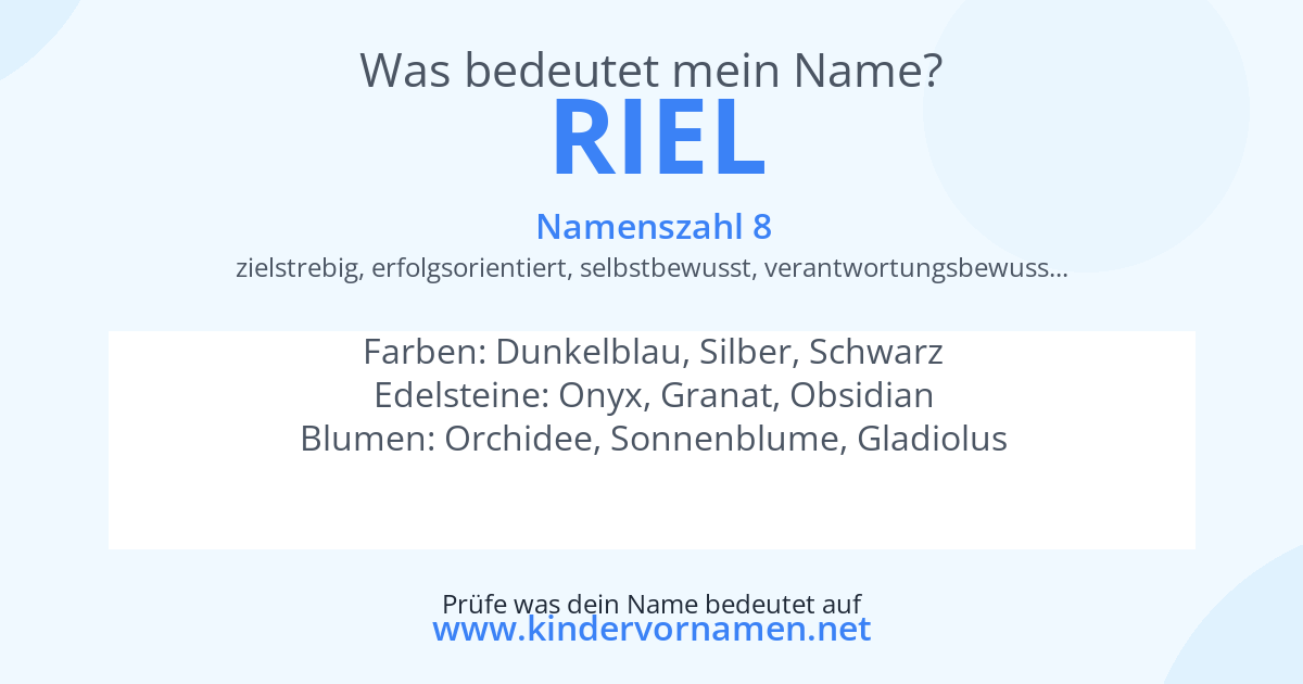 Was bedeutet der Name Riel?