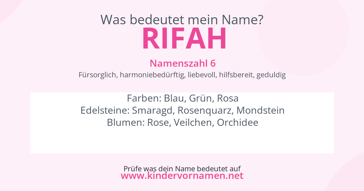 Was bedeutet der Name Rifah?