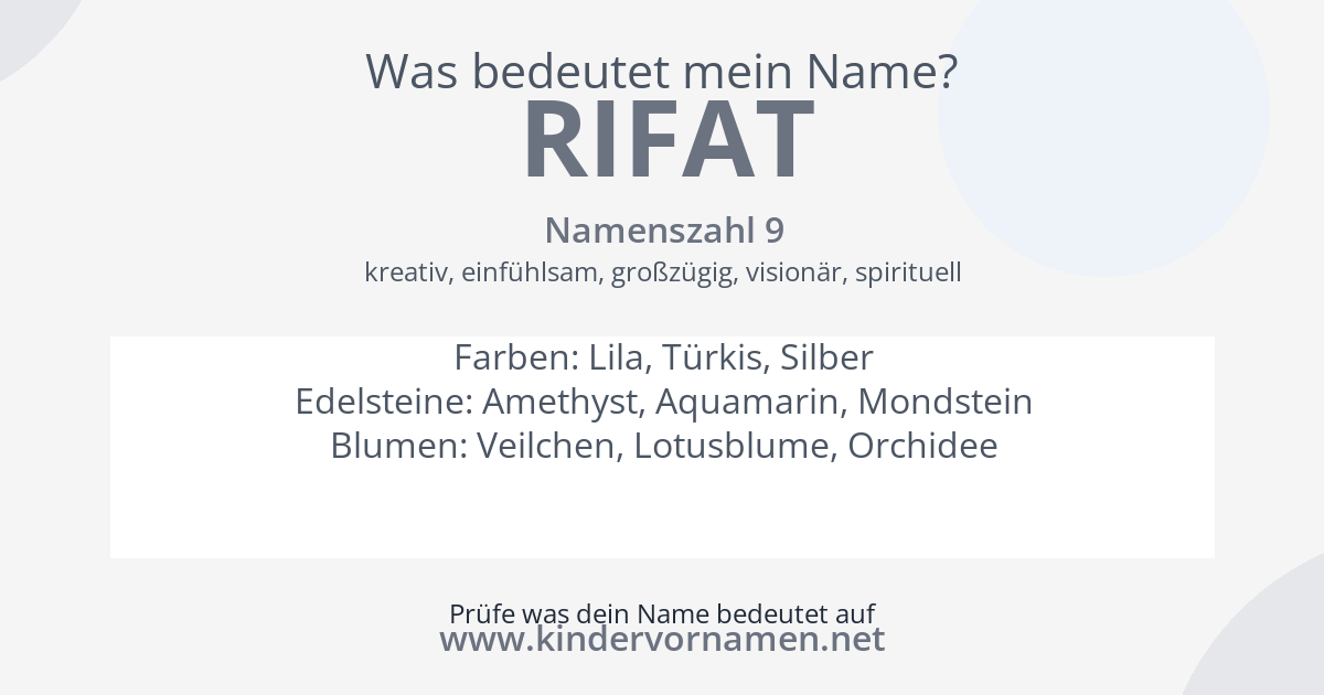 Was bedeutet der Name Rifat?