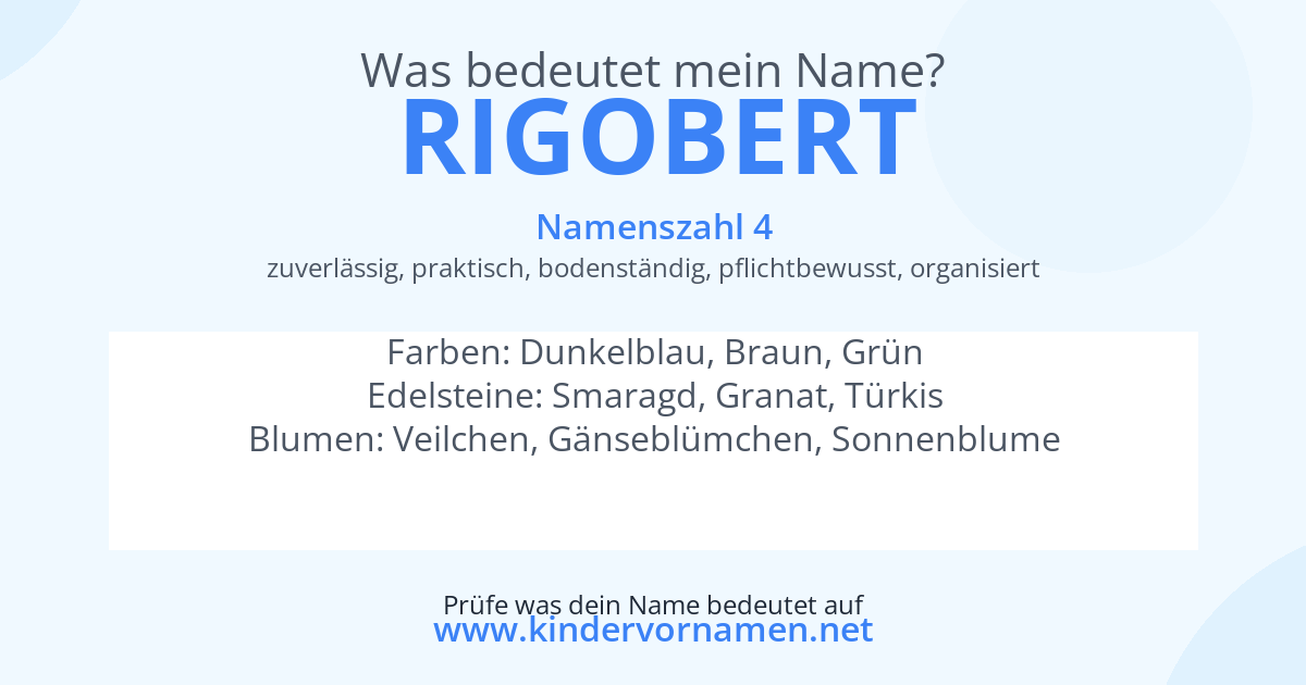 Was bedeutet der Name Rigobert?