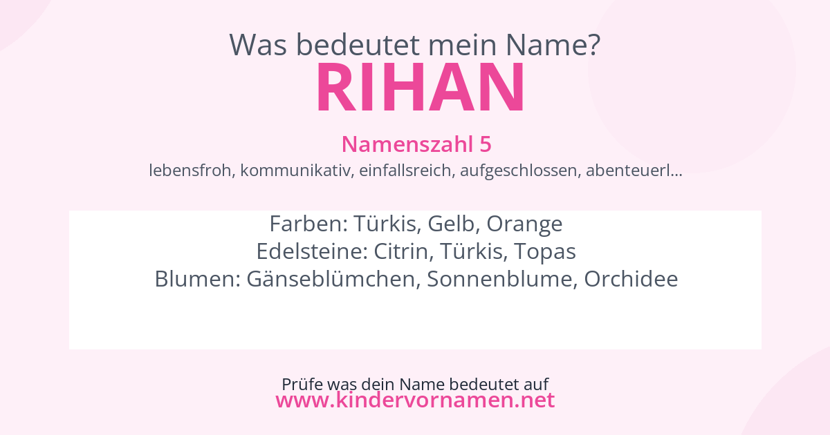 Was bedeutet der Name Rihan?