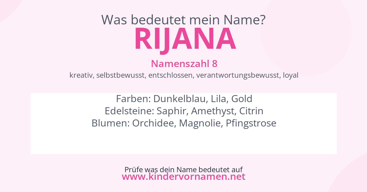 Was bedeutet der Name Rijana?