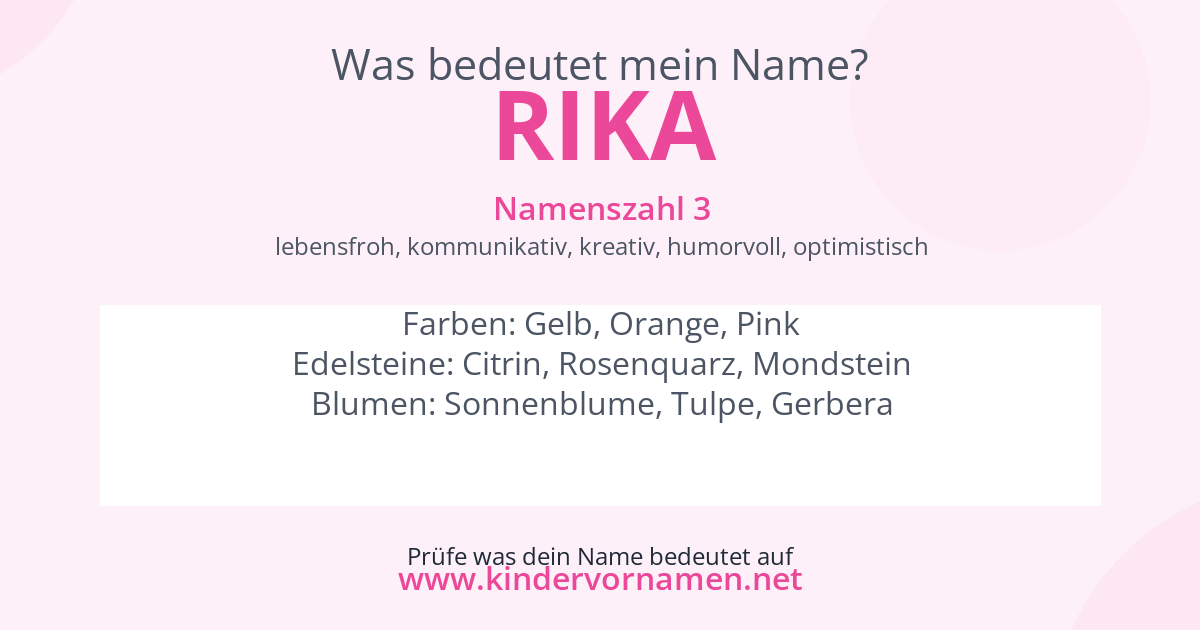 Was bedeutet der Name Rika?