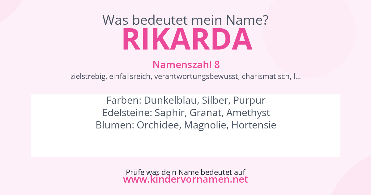 Was bedeutet der Name Rikarda?