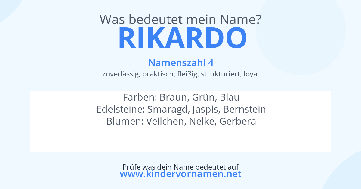 Was bedeutet der Name Rikardo?