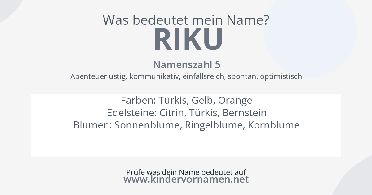 Was bedeutet der Name Riku?