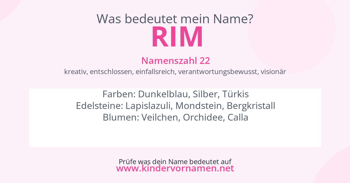 Was bedeutet der Name Rim?