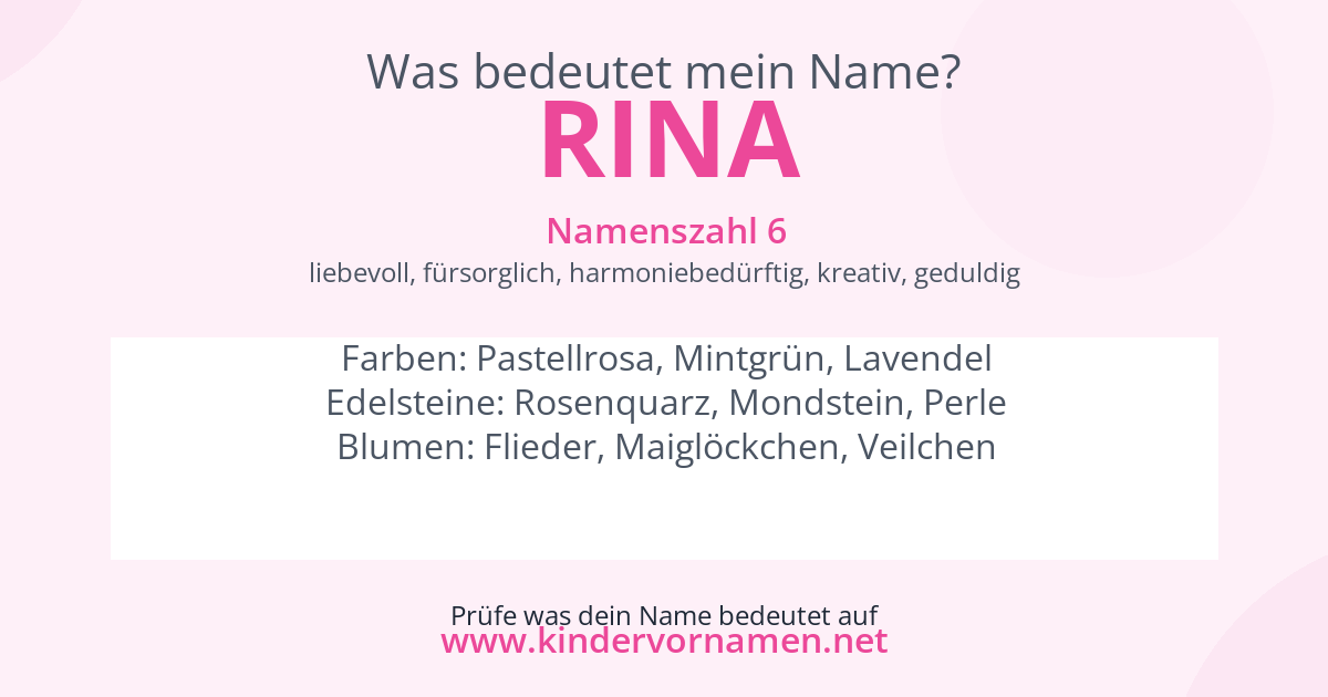Was bedeutet der Name Rina?