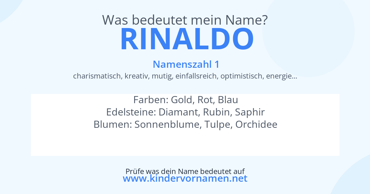 Was bedeutet der Name Rinaldo?