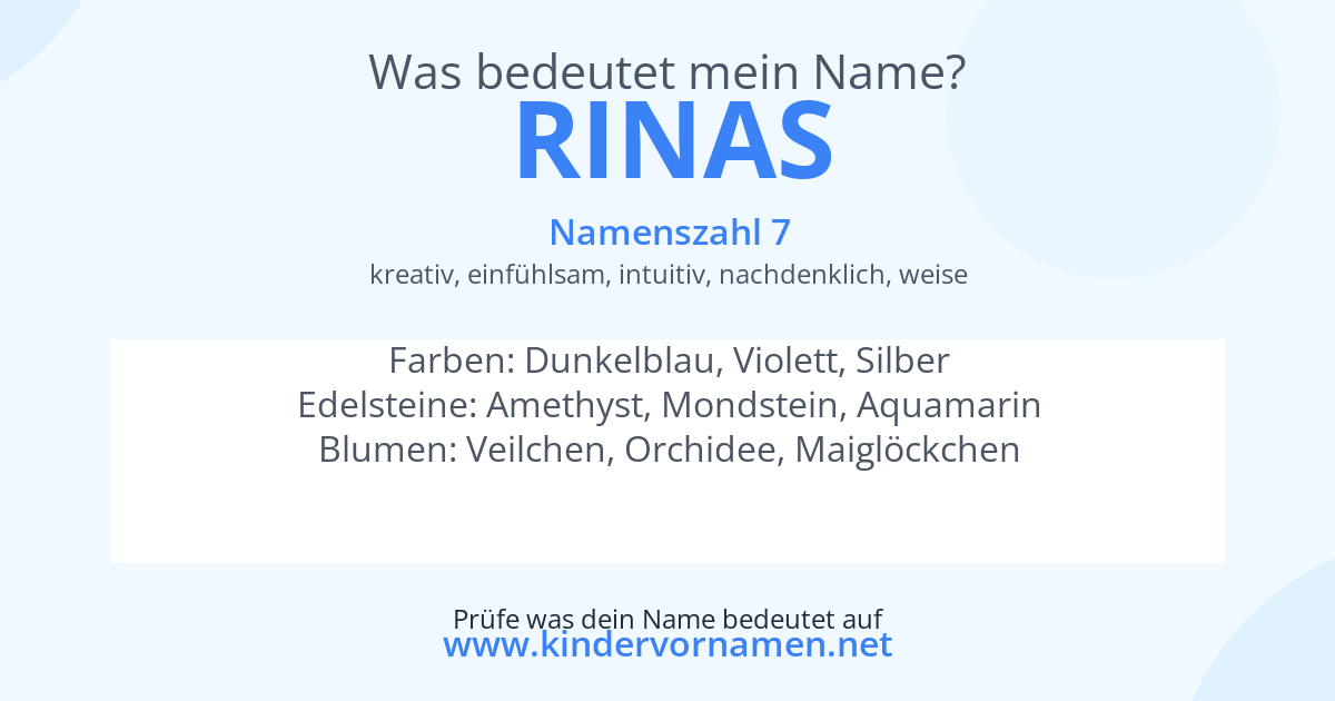 Was bedeutet der Name Rinas?