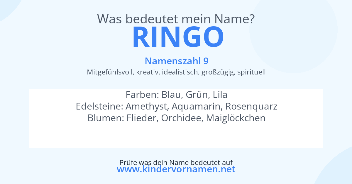 Was bedeutet der Name Ringo?