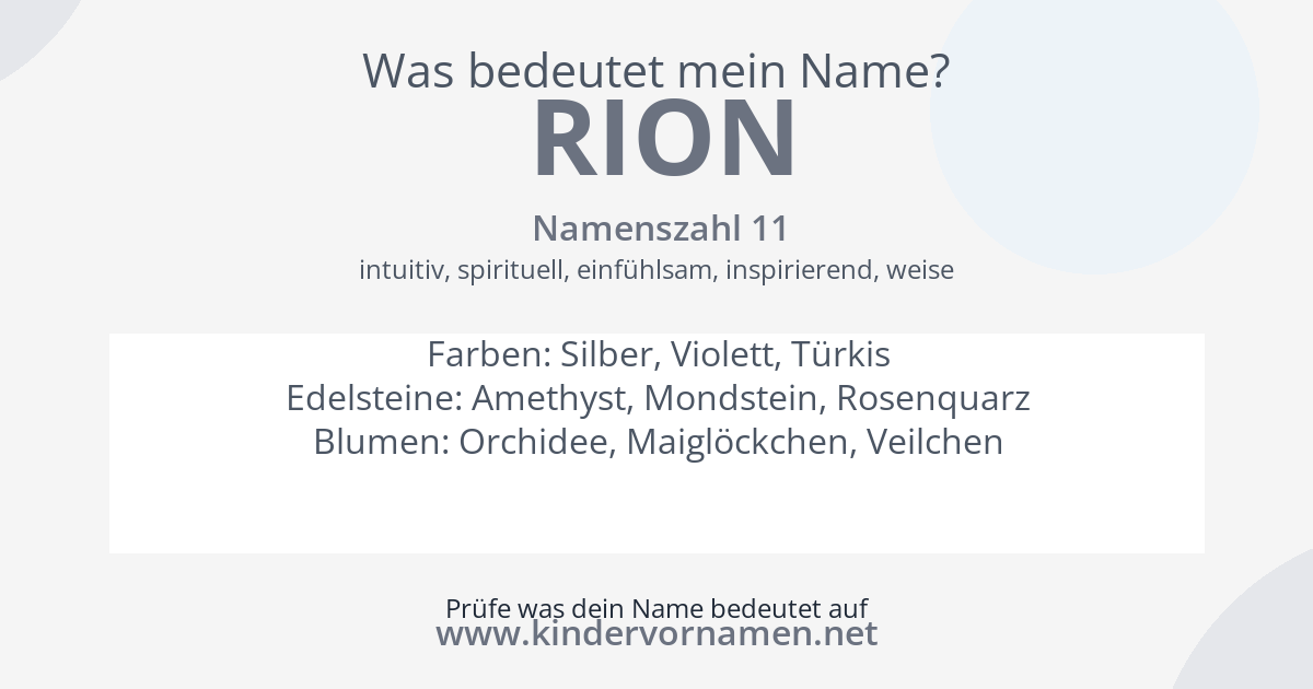 Was bedeutet der Name Rion?