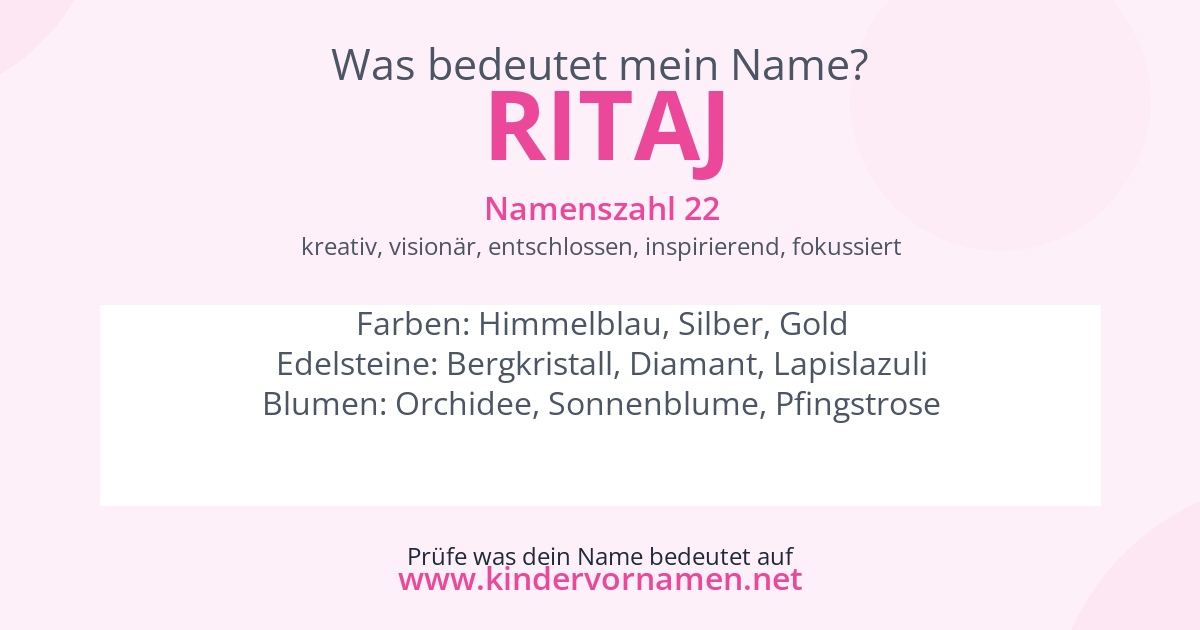 Was bedeutet der Name Ritaj?