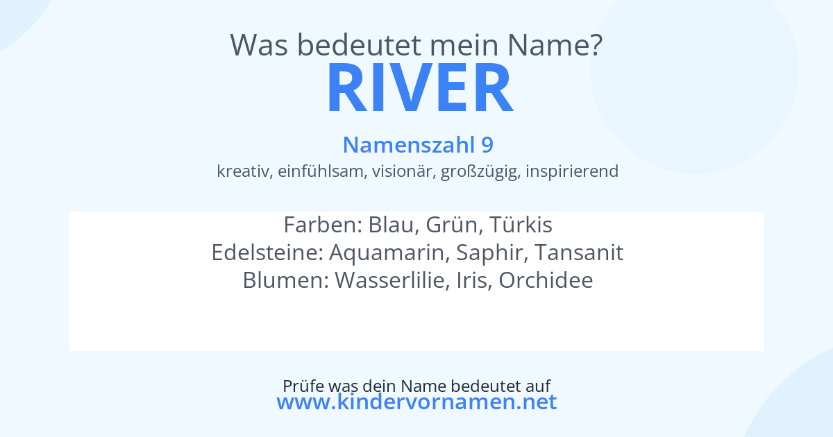 Was bedeutet der Name River?