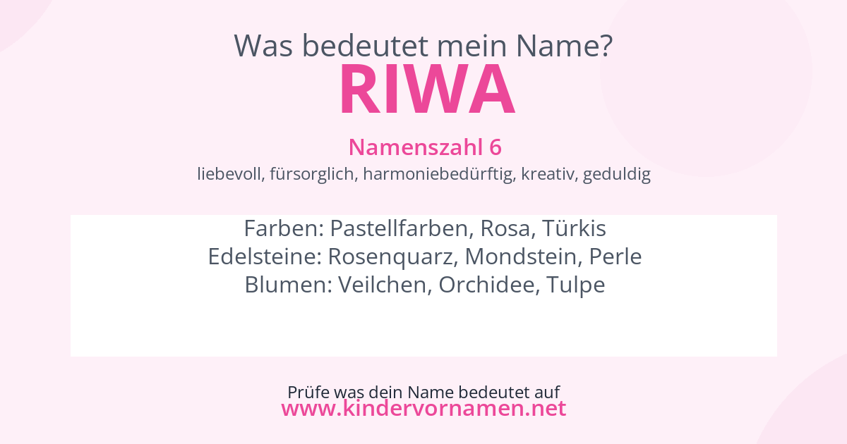 Was bedeutet der Name Riwa?