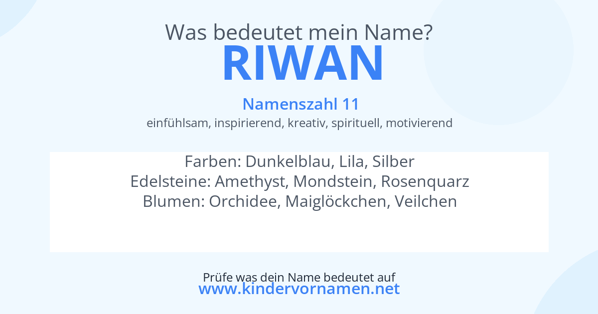 Was bedeutet der Name Riwan?