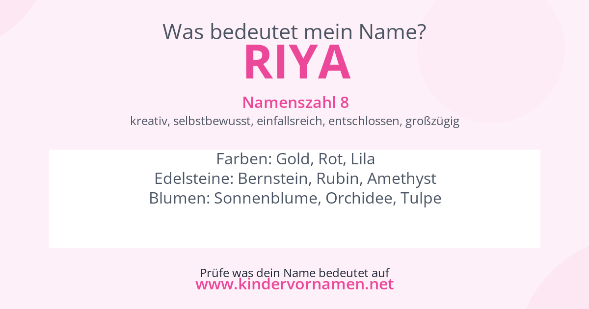 Was bedeutet der Name Riya?