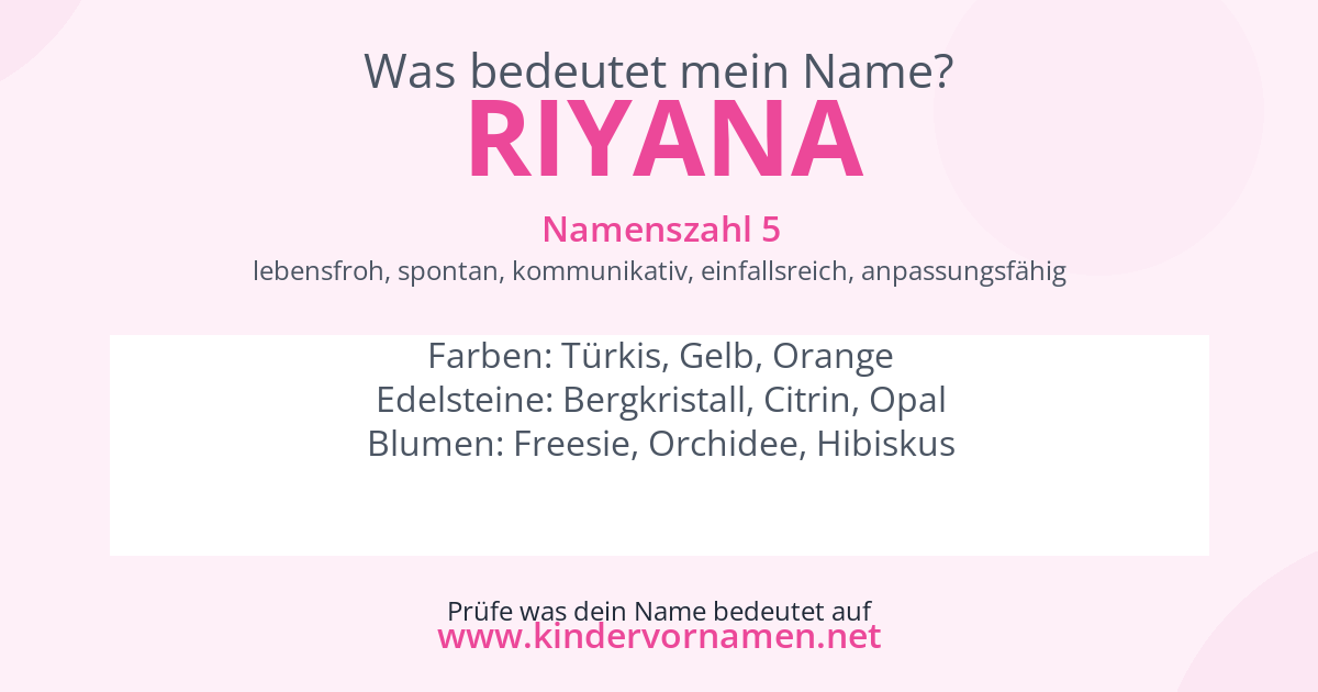 Was bedeutet der Name Riyana?