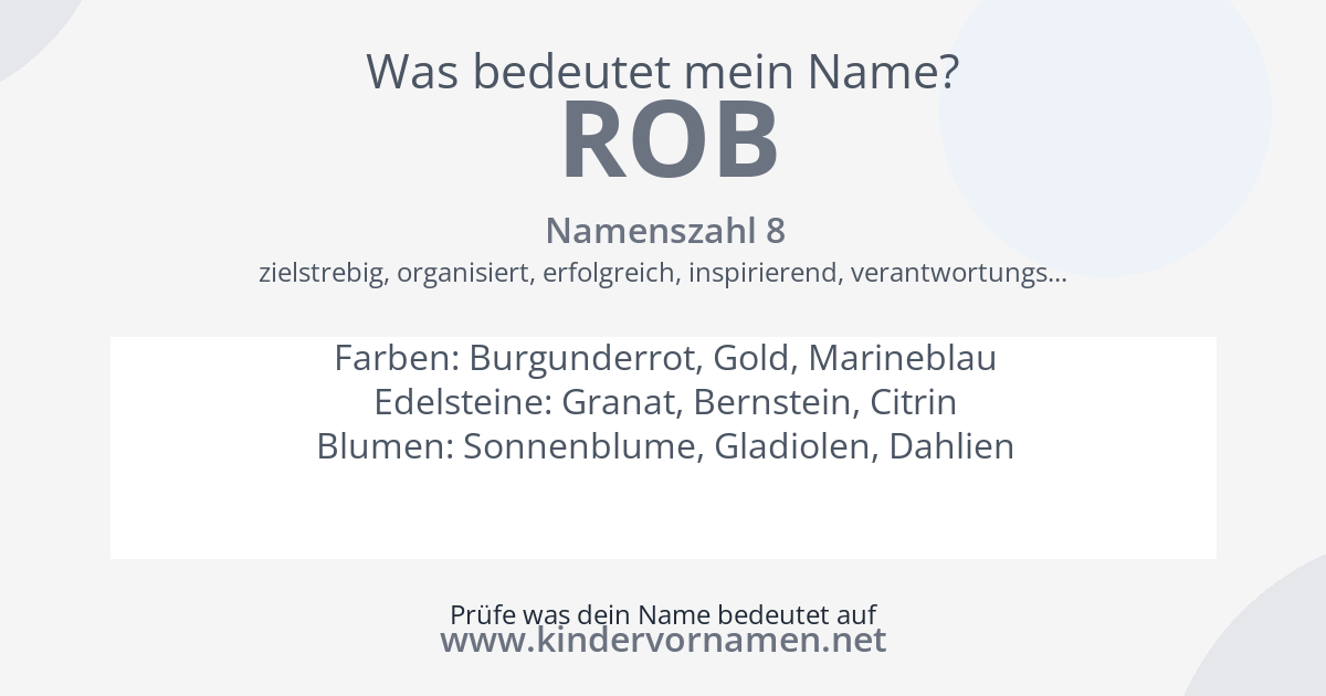 Was bedeutet der Name Rob?