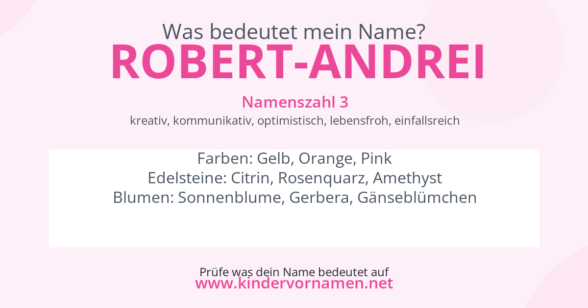 Was bedeutet der Name Robert-Andrei?