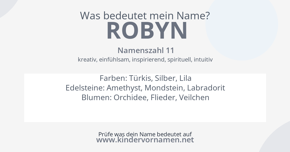 Was bedeutet der Name Robyn?