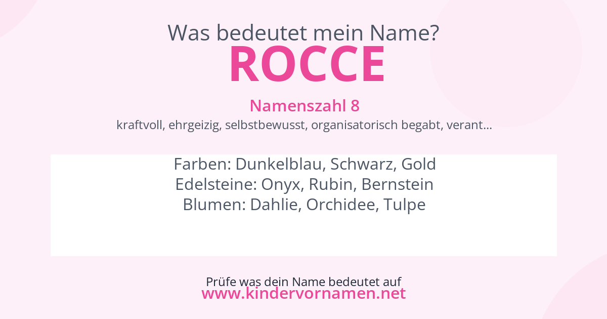 Was bedeutet der Name Rocce?