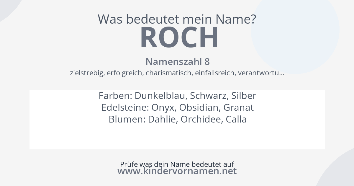 Was bedeutet der Name Roch?