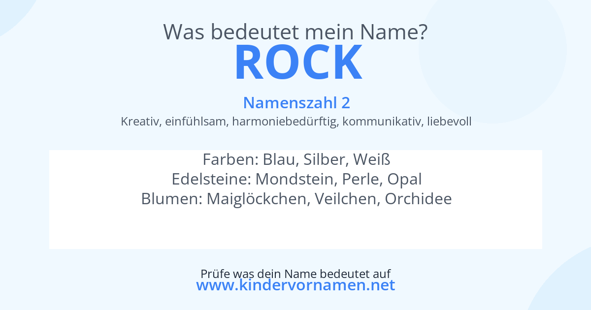 Was bedeutet der Name Rock?