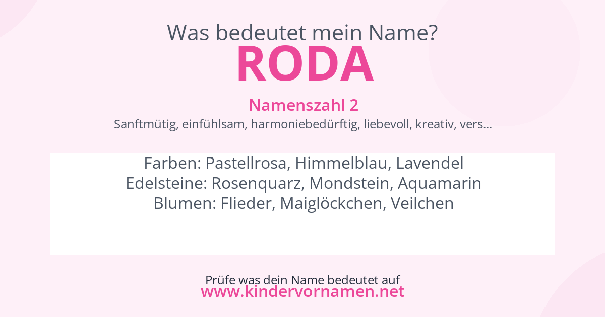 Was bedeutet der Name Roda?
