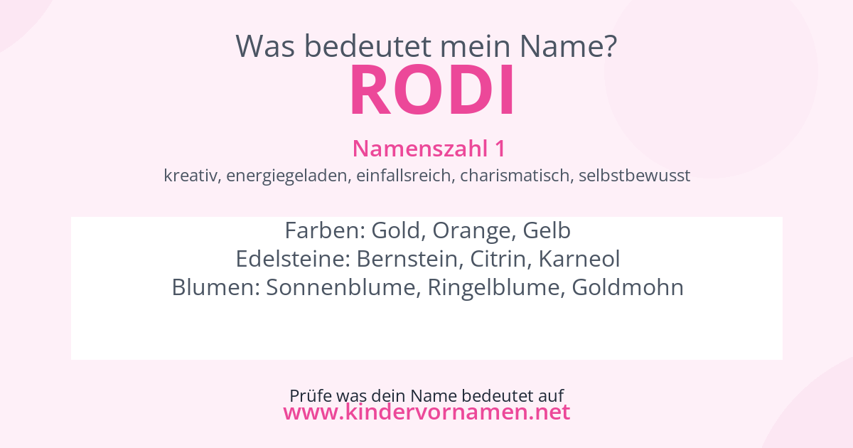 Was bedeutet der Name Rodi?