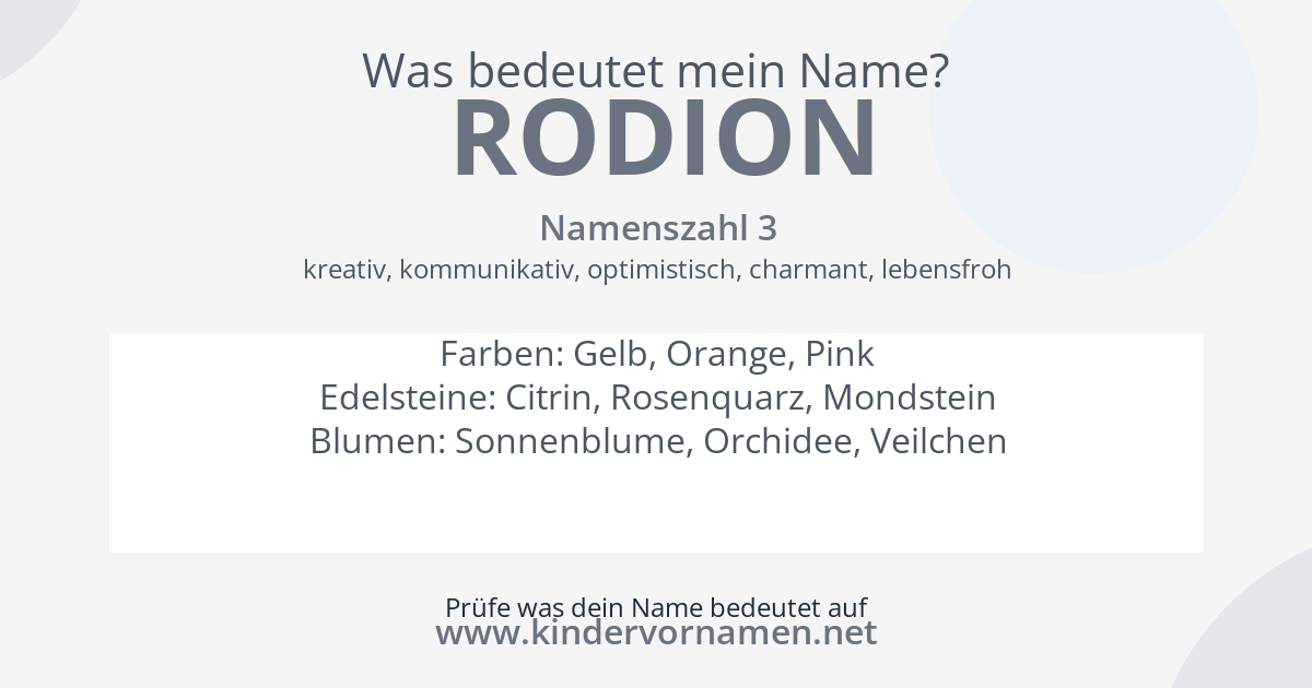 Was bedeutet der Name Rodion?
