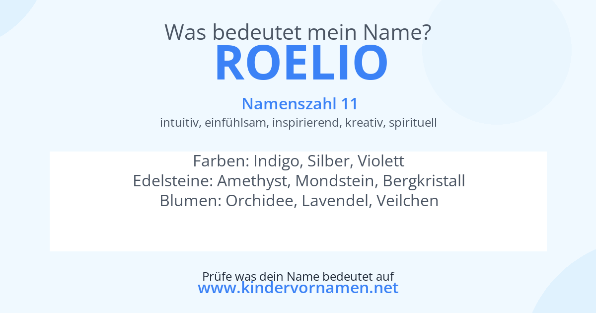 Was bedeutet der Name Roelio?