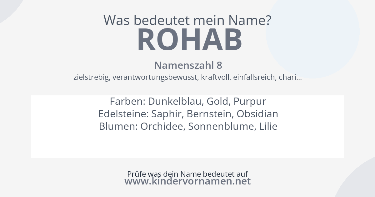 Was bedeutet der Name Rohab?
